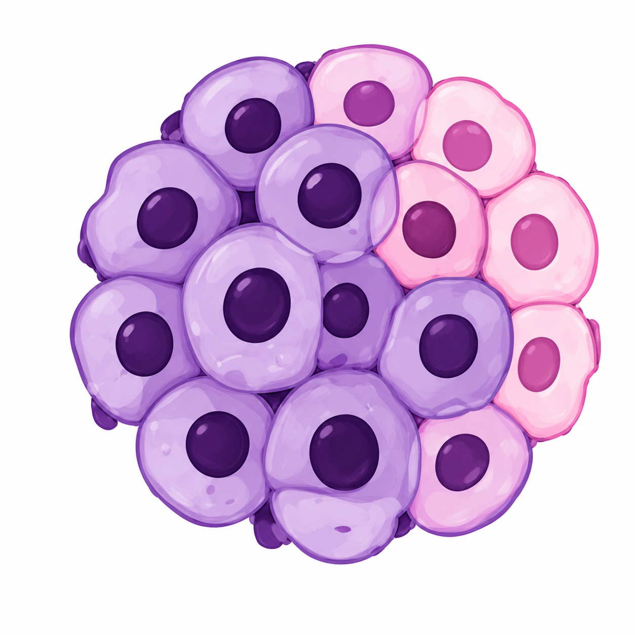 Microscopic illustration of abnormal squamous cells in cervical cancer