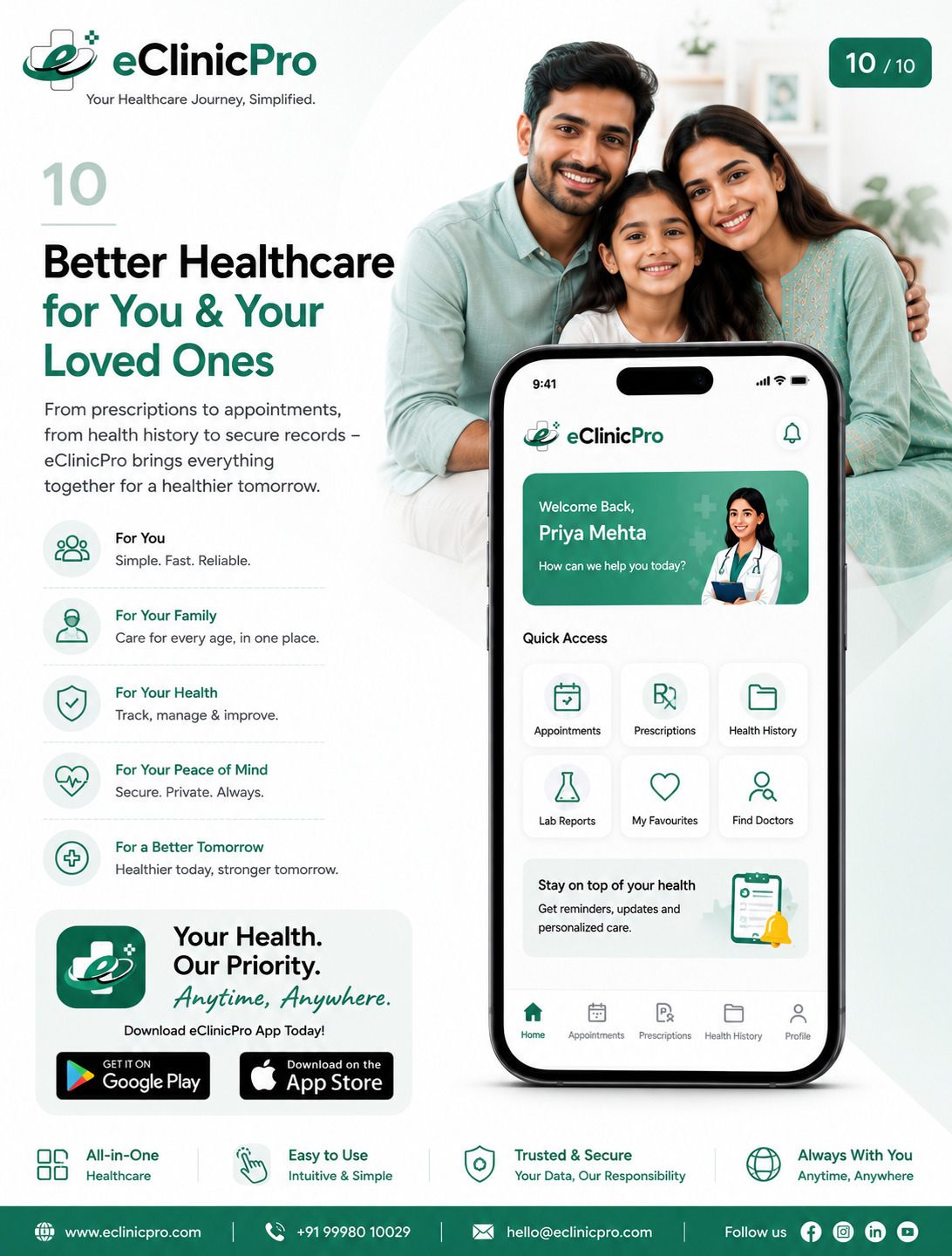 For You As Your Loved Ones — eClinicPro patient app