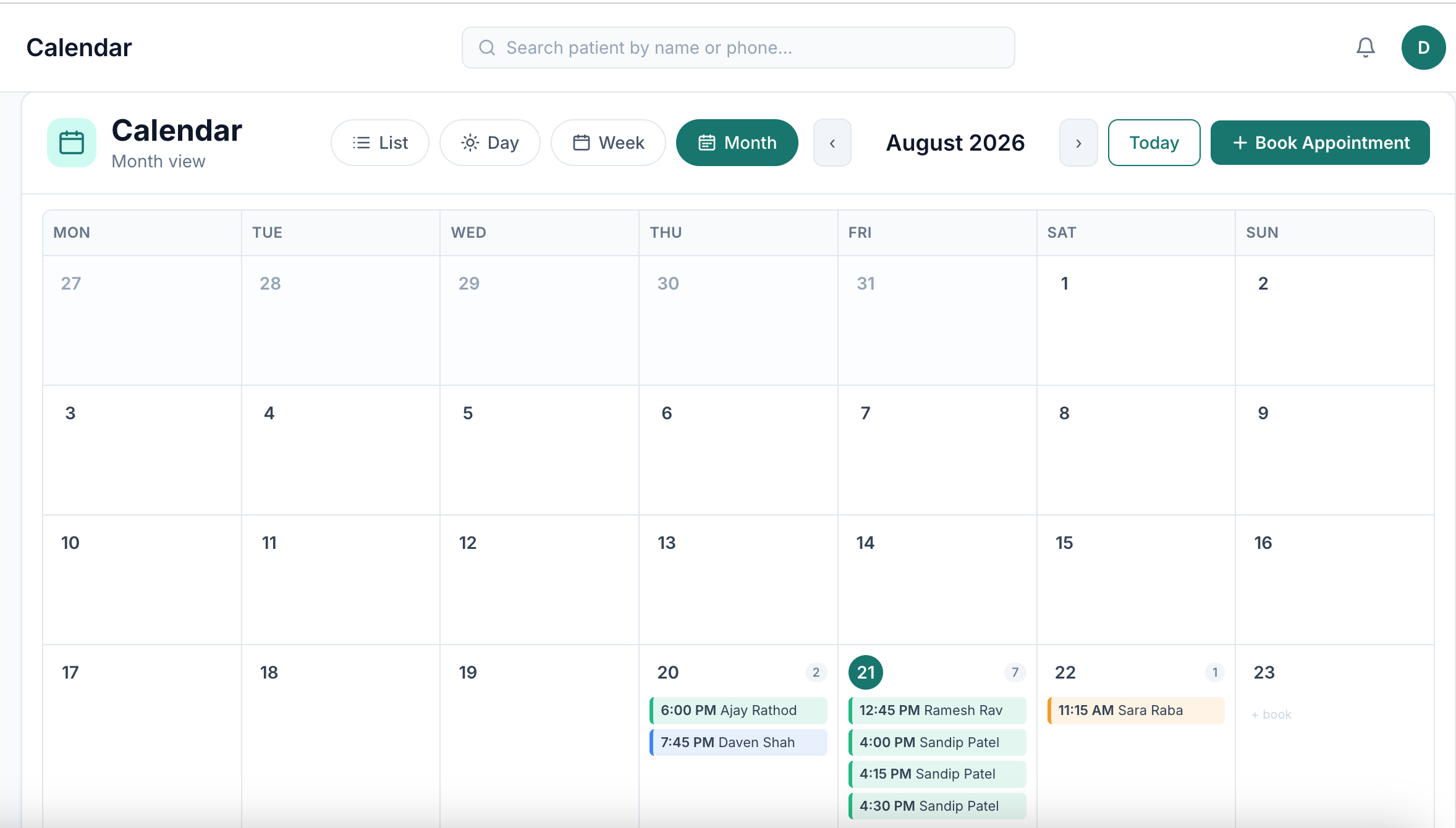 Every appointment, the way you like to see it — eClinicPro clinic management software